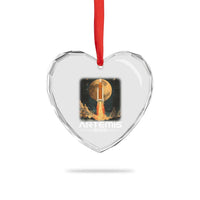Launch To The Moon Mission Heart Crystal Glass Ornament