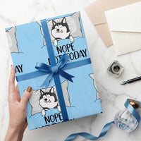 Lazy Siberian Husky Meme Wrapping Paper Roll Nope Not Today