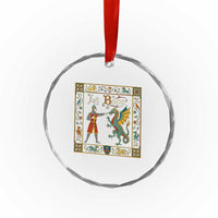 Le Boop Medieval Knight Dragon Fantasy Book Lover Humor Crystal Glass Ornament