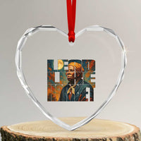 Lead Like Harriet Heart Crystal Glass Ornament Black History Month Juneteenth Quote - Wonder Print Shop