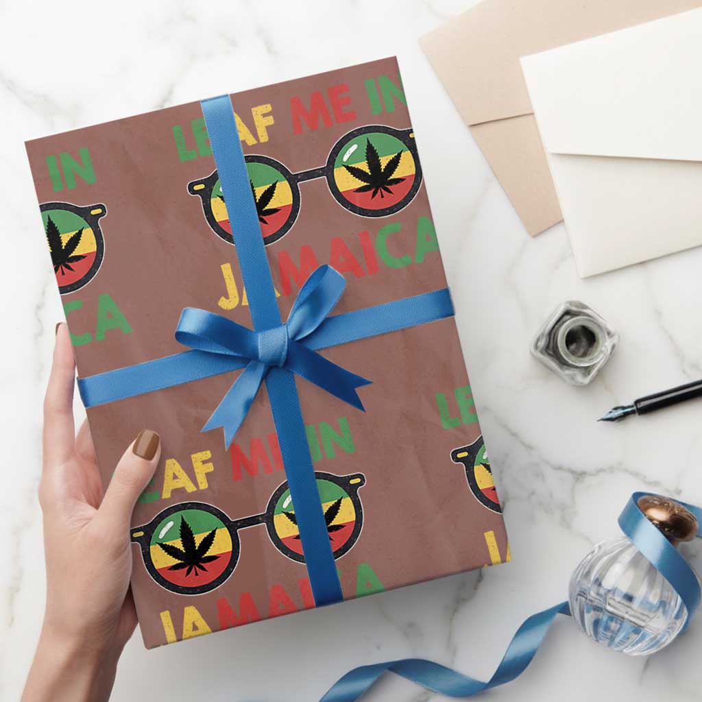 Leaf Me In Jamaica Wrapping Paper Roll Funny Weed Stoner Marijuana Jamaican Rasta Reggae - Wonder Print Shop