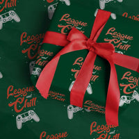 League And Chill Wrapping Paper Roll Funny Gaming Quote Gift For Gamer - Wonder Print Shop