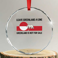 Leave Greenland Alone Polar Bear Protest Crystal Glass Ornament Not For Sale Patriotic Flag
