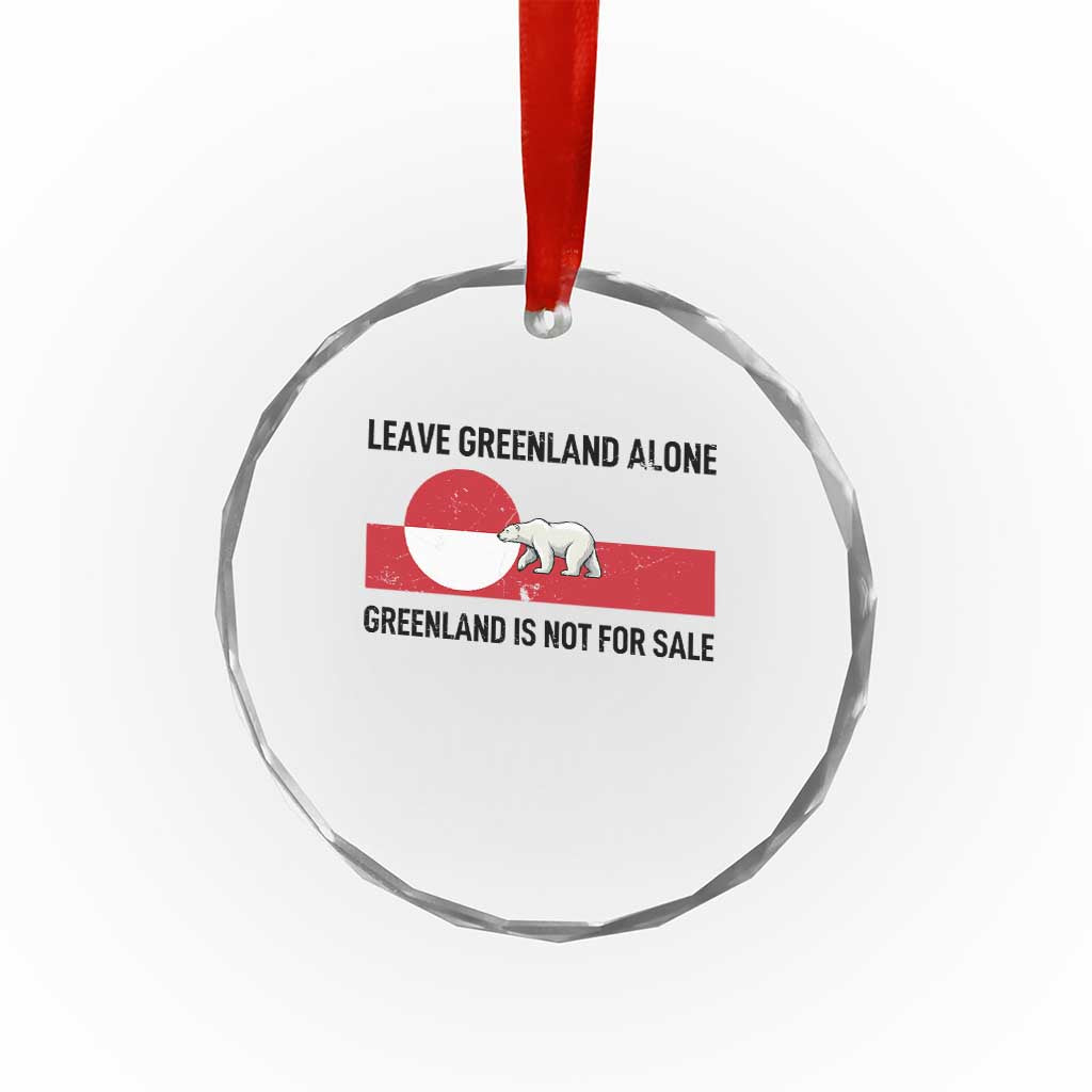 Leave Greenland Alone Polar Bear Protest Crystal Glass Ornament Not For Sale Patriotic Flag