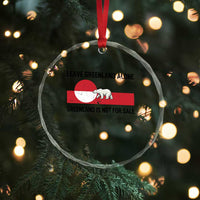 Leave Greenland Alone Polar Bear Protest Crystal Glass Ornament Not For Sale Patriotic Flag