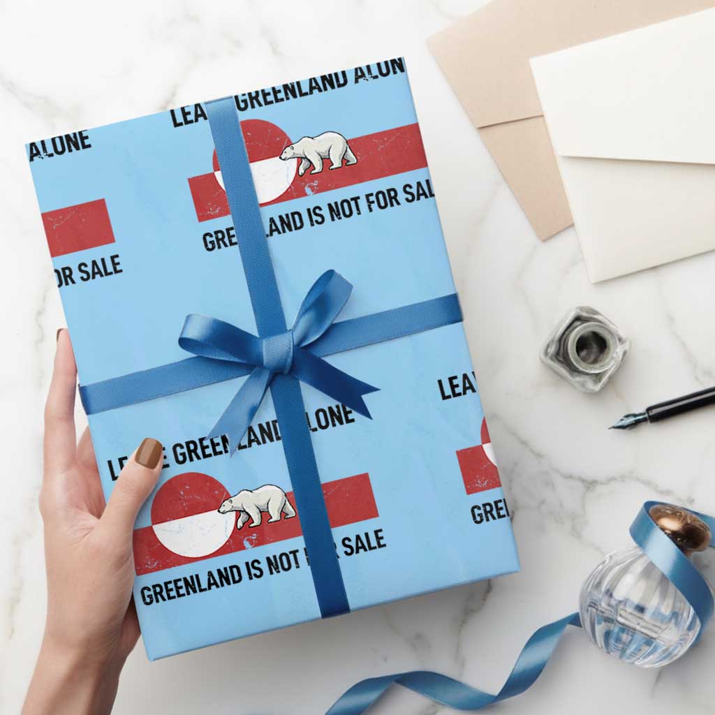 Leave Greenland Alone Polar Bear Protest Wrapping Paper Roll Not For Sale Patriotic Flag