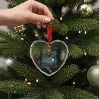 Leave Me A Loon Vintage Lake Bird Heart Crystal Glass Ornament Funny Loon Pun Nature Bird Lovers