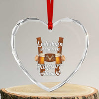 Lederhosen Forgotten Oktoberfest Heart Crystal Glass Ornament Durscht Mitbracht Funny Beer Drinking - Wonder Print Shop