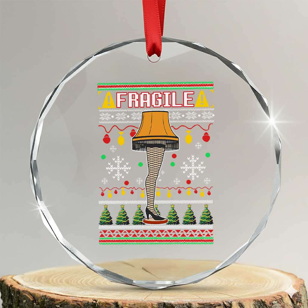 Leg Lamp Ugly Christmas Crystal Glass Ornament Funny Xmas Movie Fragile - Wonder Print Shop
