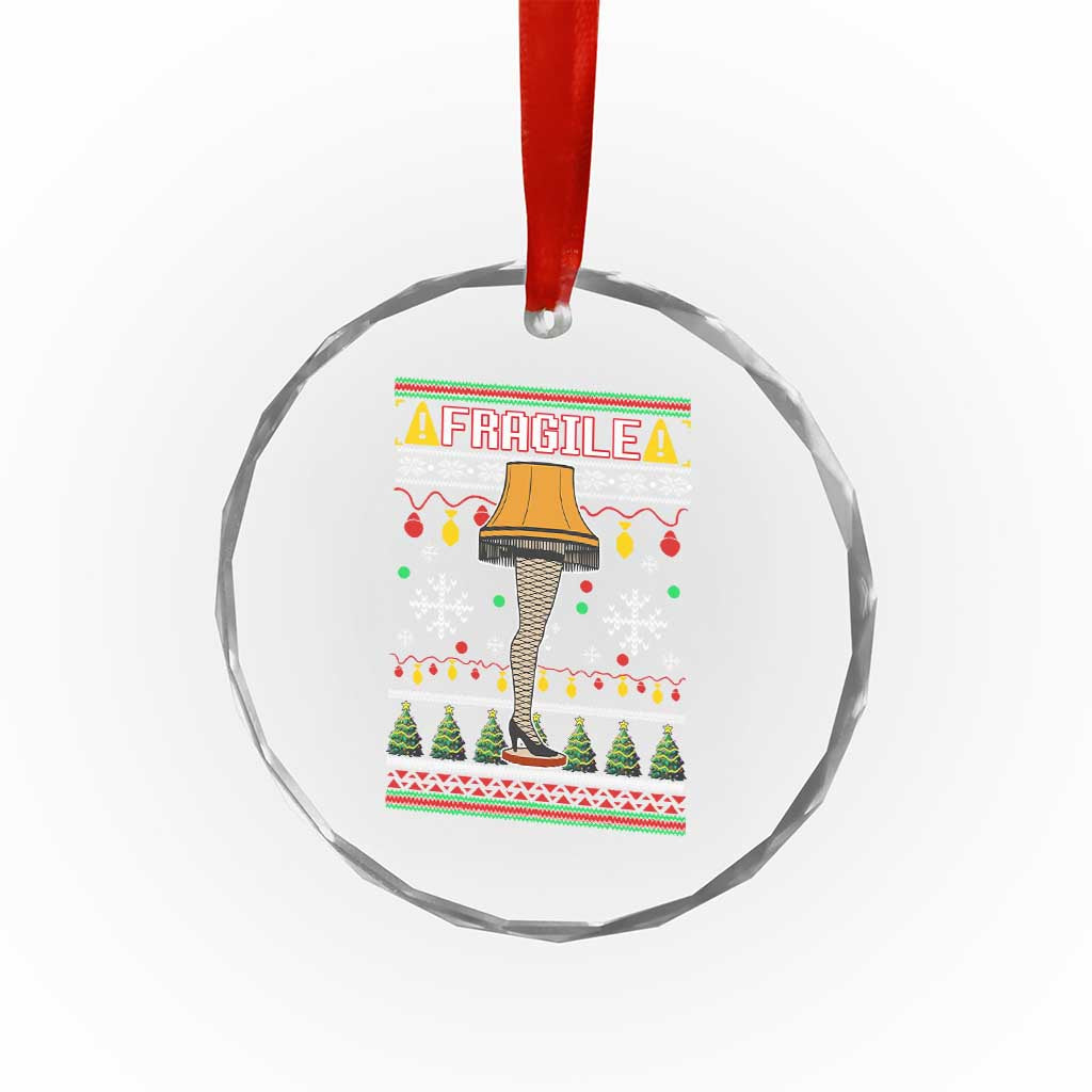 Leg Lamp Ugly Christmas Crystal Glass Ornament Funny Xmas Movie Fragile - Wonder Print Shop
