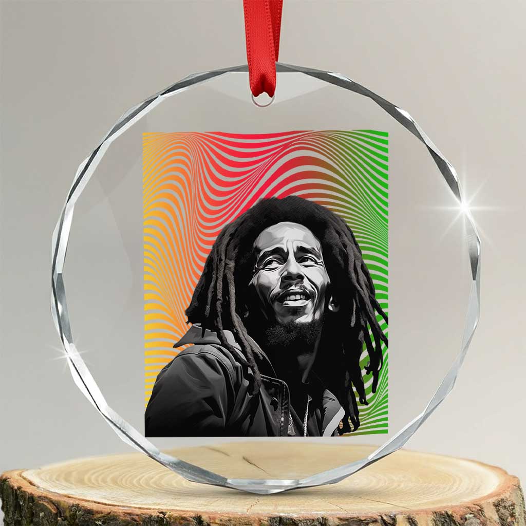 Legend Bob Crystal Glass Ornament One Love The Reggae Vintage Graphic - Wonder Print Shop