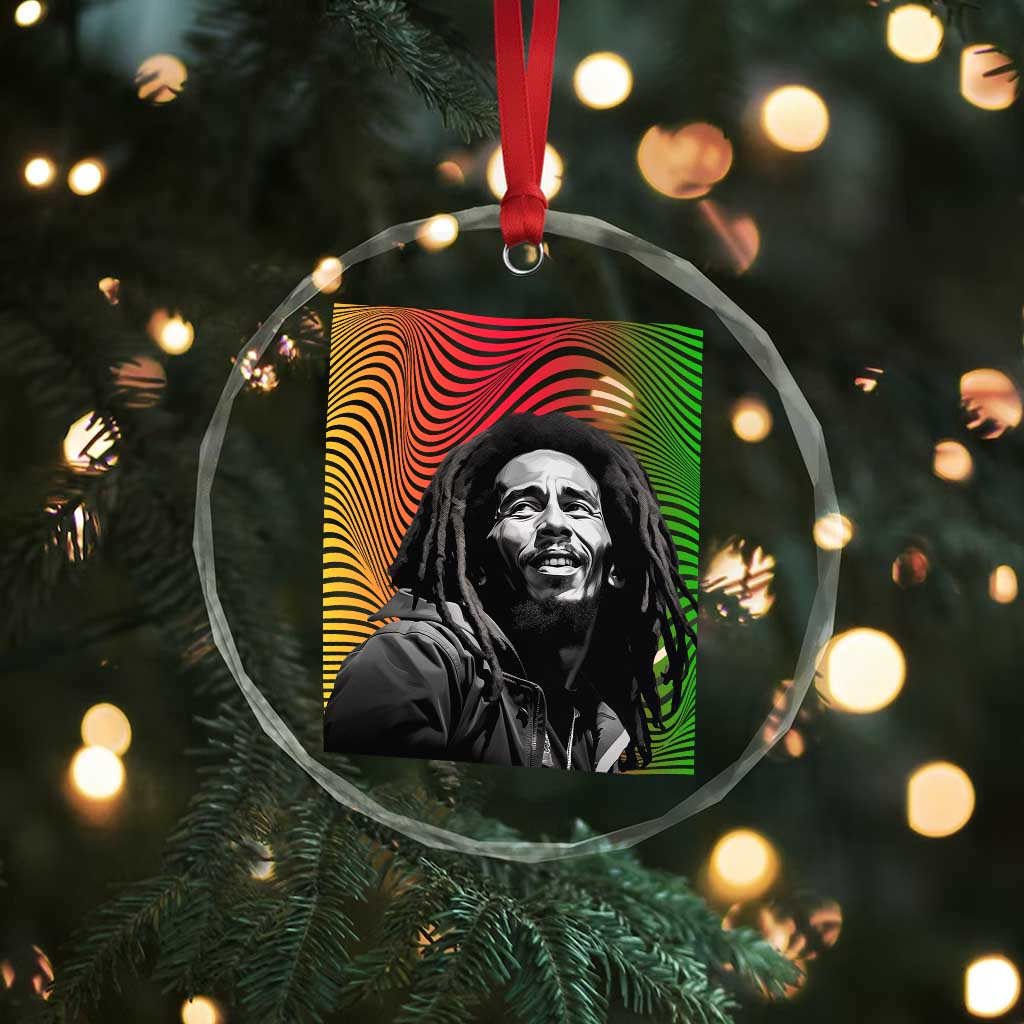 Legend Bob Crystal Glass Ornament One Love The Reggae Vintage Graphic - Wonder Print Shop