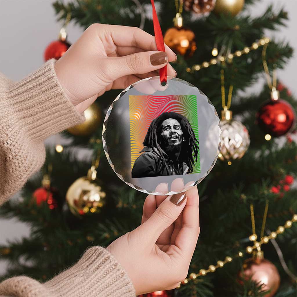 Legend Bob Crystal Glass Ornament One Love The Reggae Vintage Graphic - Wonder Print Shop