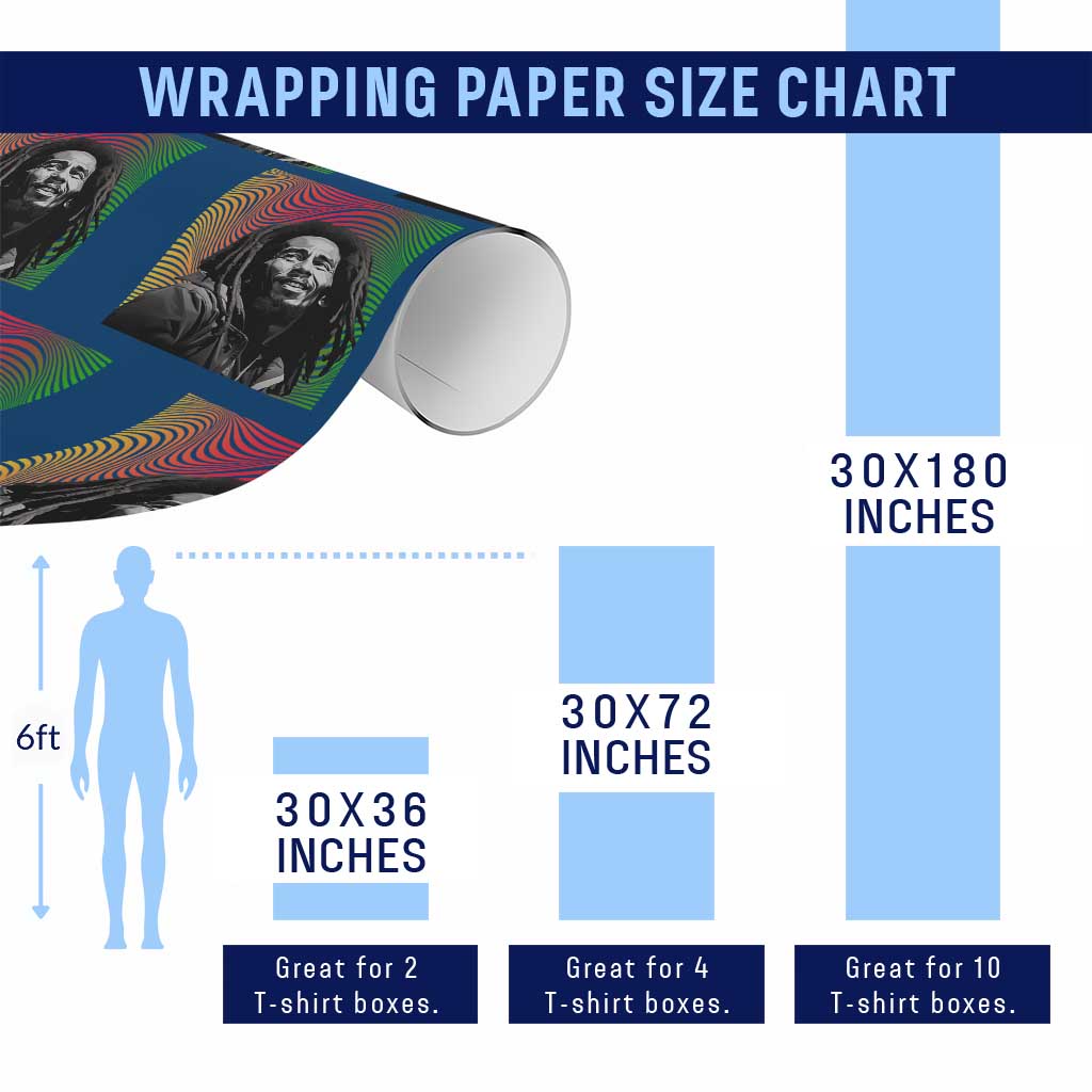 Legend Bob Wrapping Paper Roll One Love The Reggae Vintage Graphic