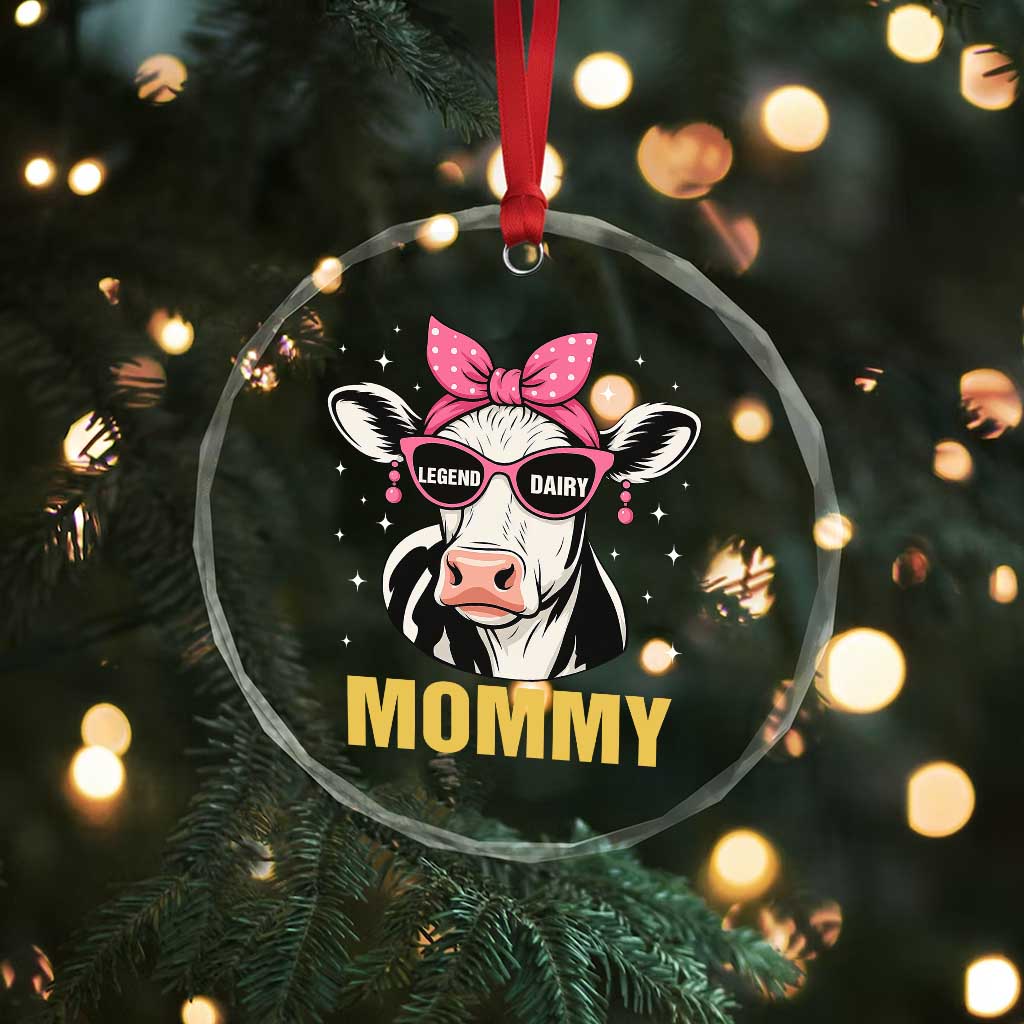 Legend Dairy Mommy Crystal Glass Ornament Funny Farmer Milk Joke Cow Mothers Day - Wonder Print Shop