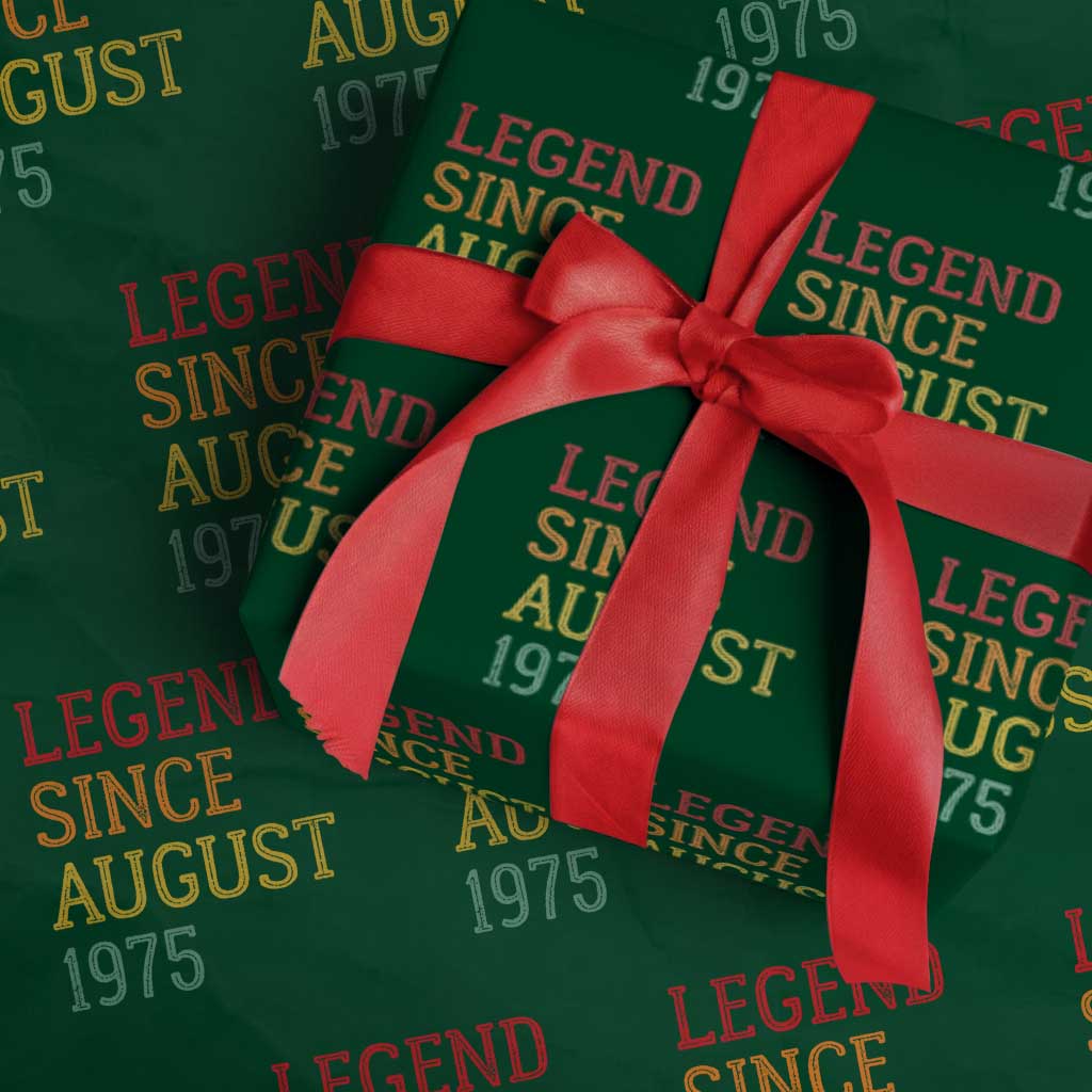 Legend Since August 1975 Wrapping Paper Roll Vintage Retro 50th Birthday Gifts - Wonder Print Shop