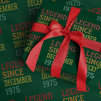 Legend Since December 1975 Wrapping Paper Roll Vintage Retro 50th Birthday Gifts - Wonder Print Shop