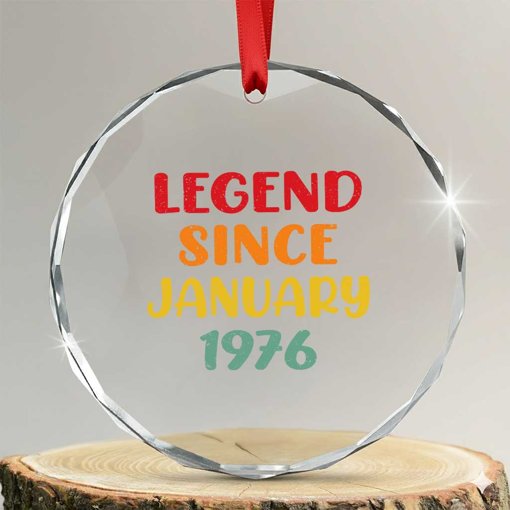 Legend Since January 1976 Crystal Glass Ornament Vintage Retro 50th Birthday Gifts 50 Years Old