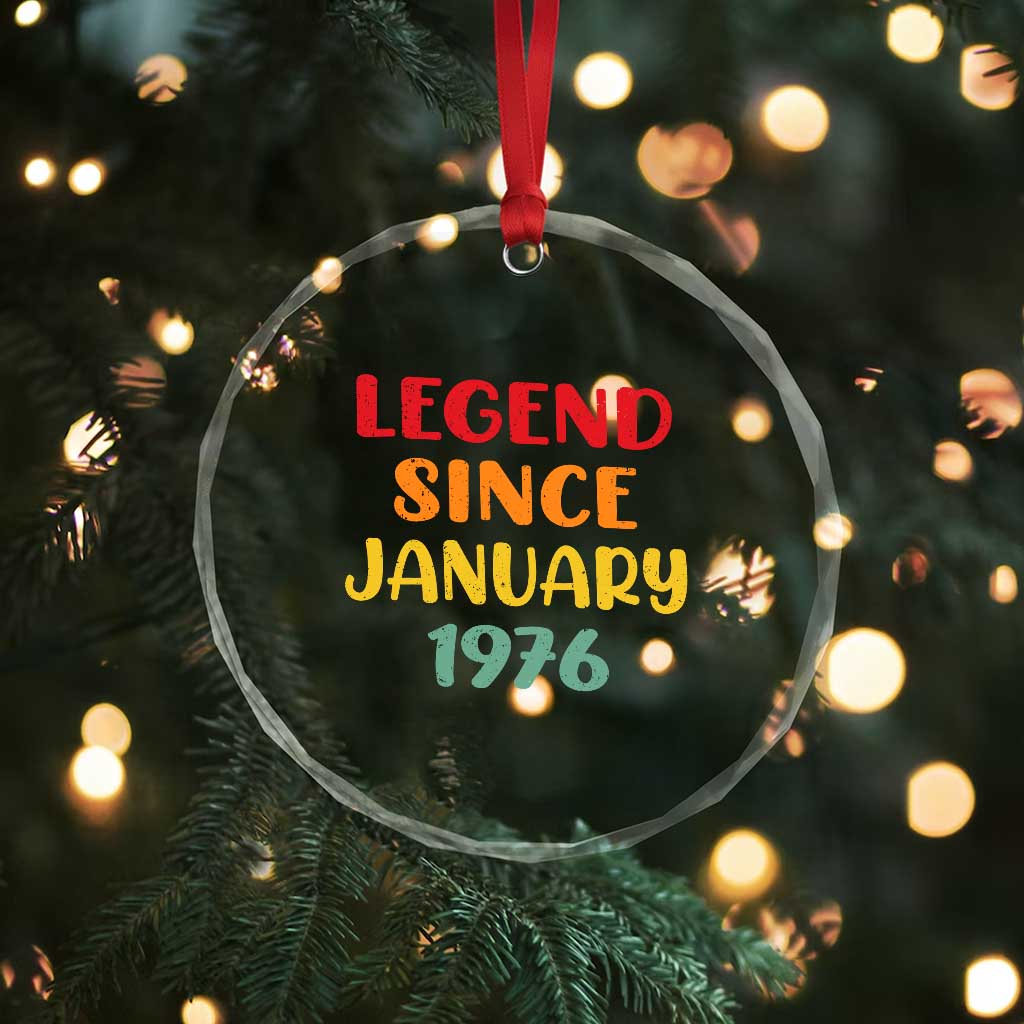 Legend Since January 1976 Crystal Glass Ornament Vintage Retro 50th Birthday Gifts 50 Years Old