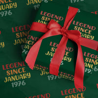 Legend Since January 1976 Wrapping Paper Roll Vintage Retro 50th Birthday Gifts 50 Years Old