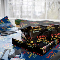 Legend Since January 1976 Wrapping Paper Roll Vintage Retro 50th Birthday Gifts 50 Years Old