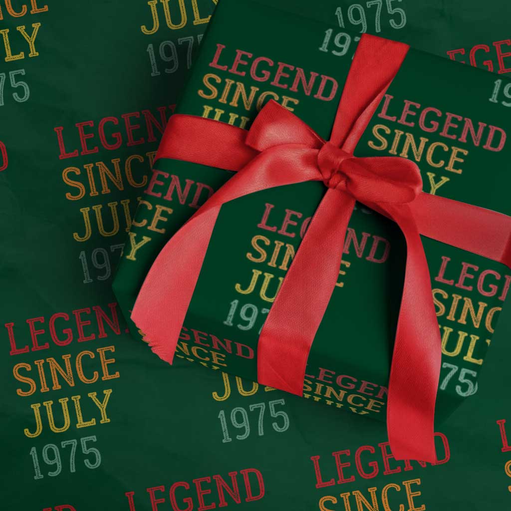 Legend Since July 1975 Wrapping Paper Roll Vintage Retro 50th Birthday Gifts - Wonder Print Shop