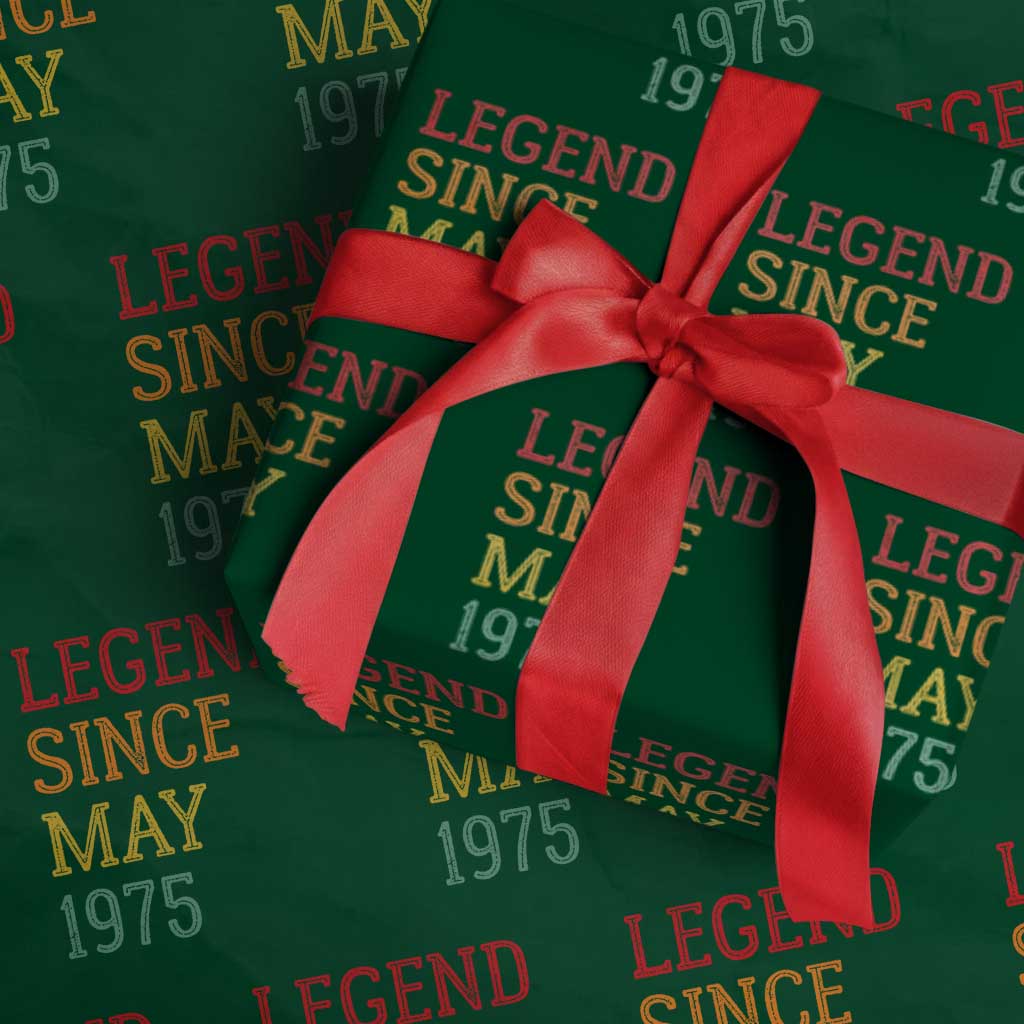 Legend Since May 1975 Wrapping Paper Roll Vintage Retro 50th Birthday Gifts - Wonder Print Shop