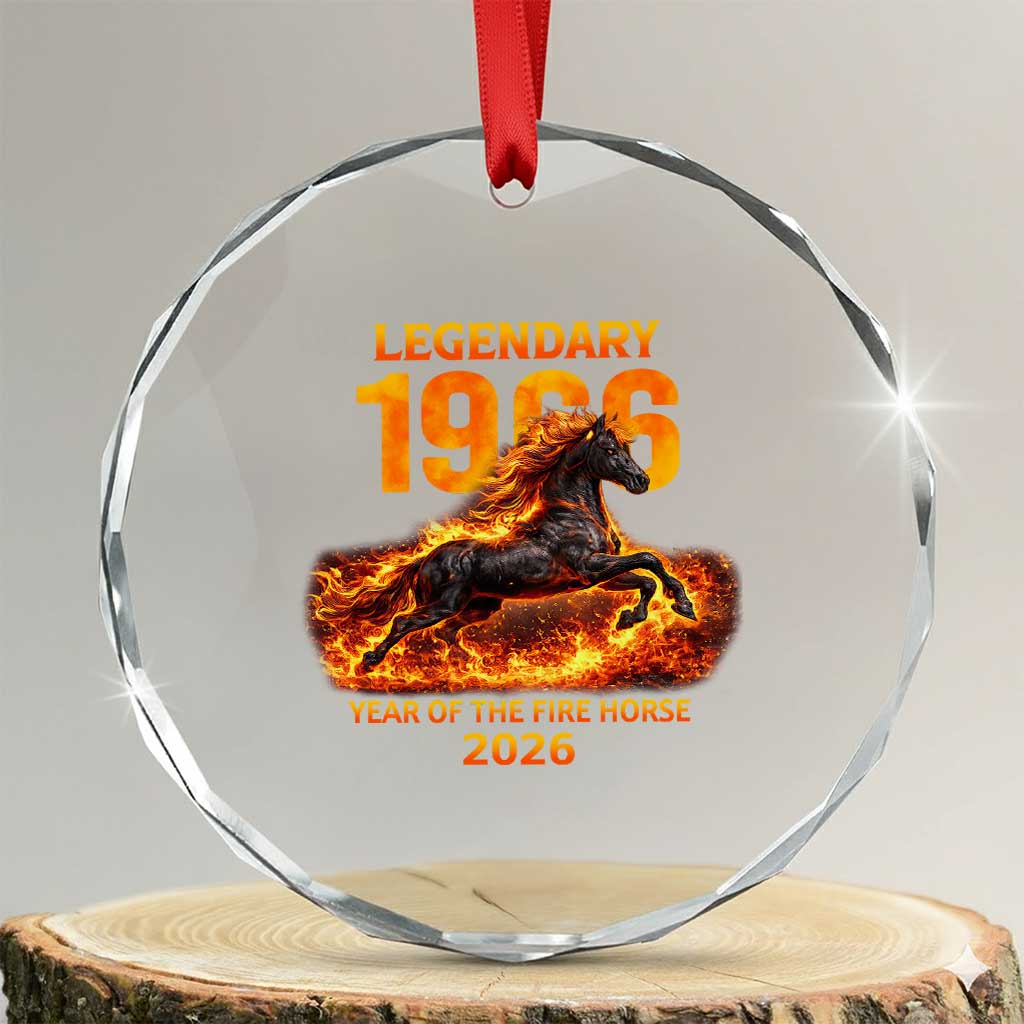 Legendary 1966 Year of the Fire Horse Crystal Glass Ornament Fiery 2026 Zodiac Birthday Gift - Wonder Print Shop