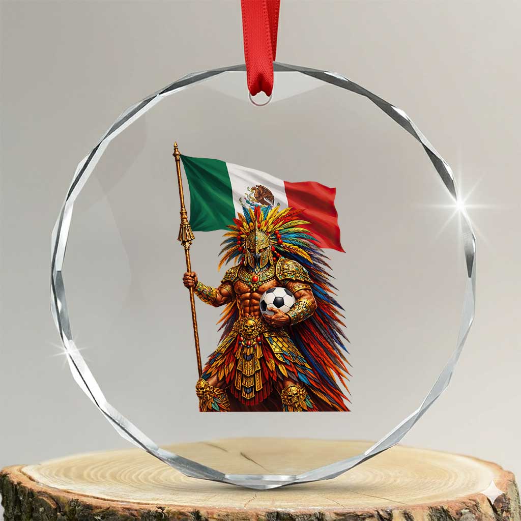 Legendary Mexican Soccer Warrior Pride Crystal Glass Ornament