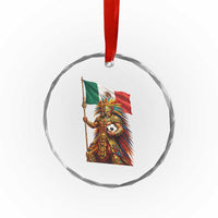 Legendary Mexican Soccer Warrior Pride Crystal Glass Ornament