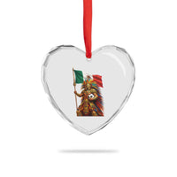 Legendary Mexican Soccer Warrior Pride Heart Crystal Glass Ornament