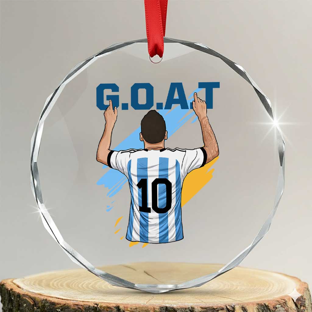 Legendary Number 10 Crystal Glass Ornament Goat Of Soccer Gift For Fans