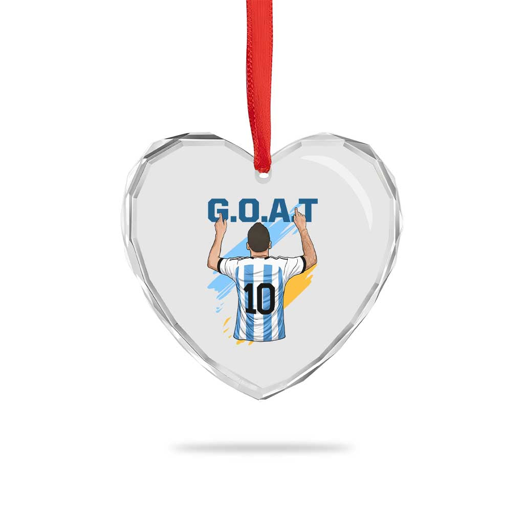Legendary Number 10 Heart Crystal Glass Ornament Goat Of Soccer Gift For Fans