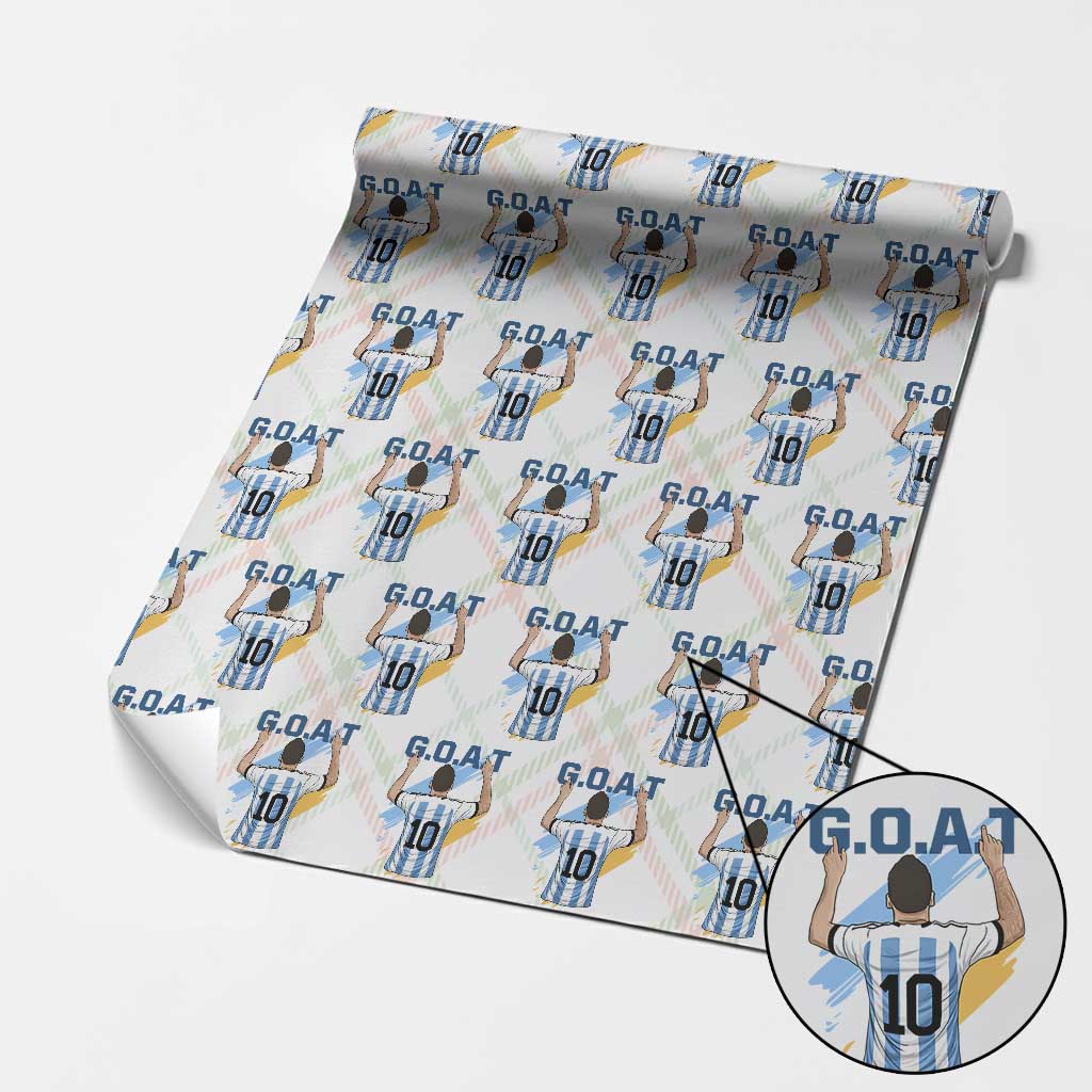 Legendary Number 10 Wrapping Paper Roll Goat Of Soccer Gift For Fans