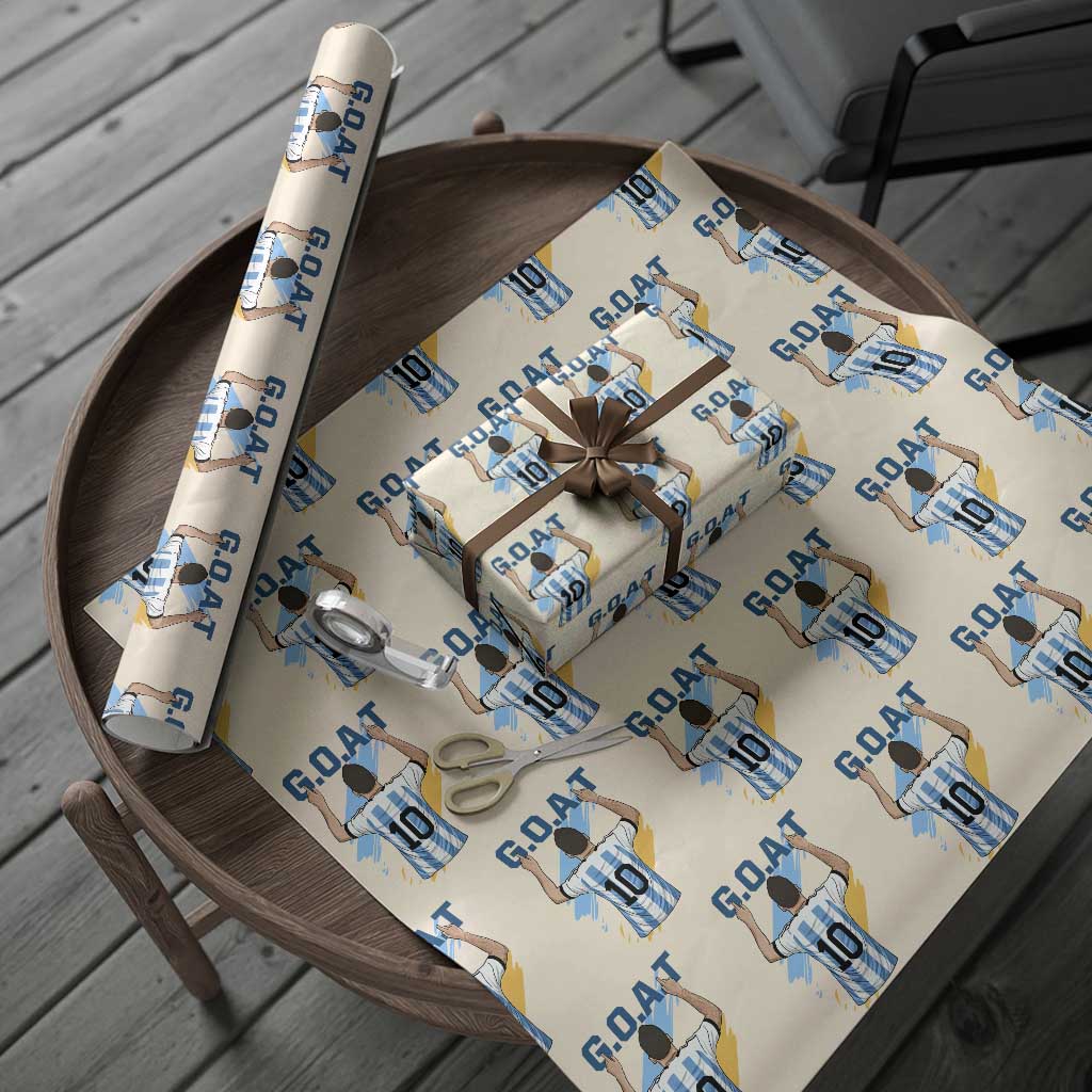 Legendary Number 10 Wrapping Paper Roll Goat Of Soccer Gift For Fans