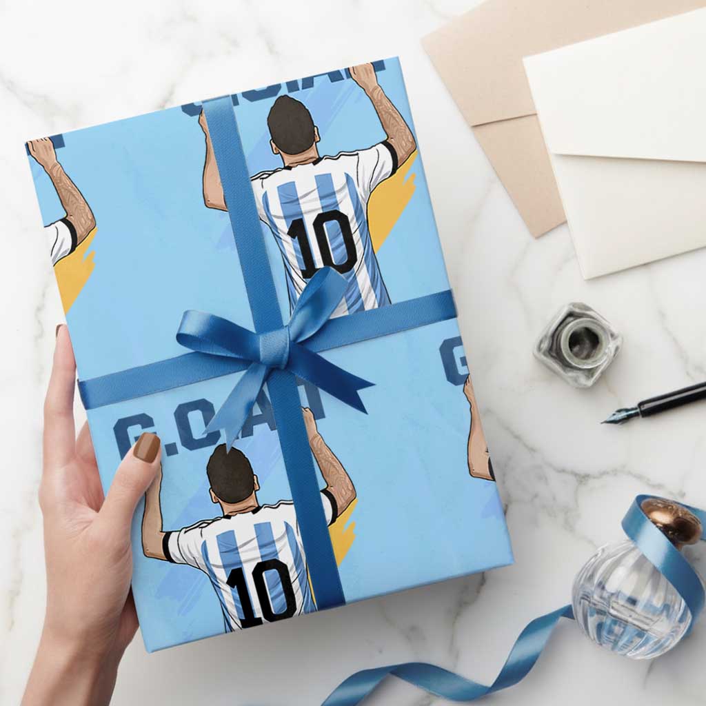 Legendary Number 10 Wrapping Paper Roll Goat Of Soccer Gift For Fans