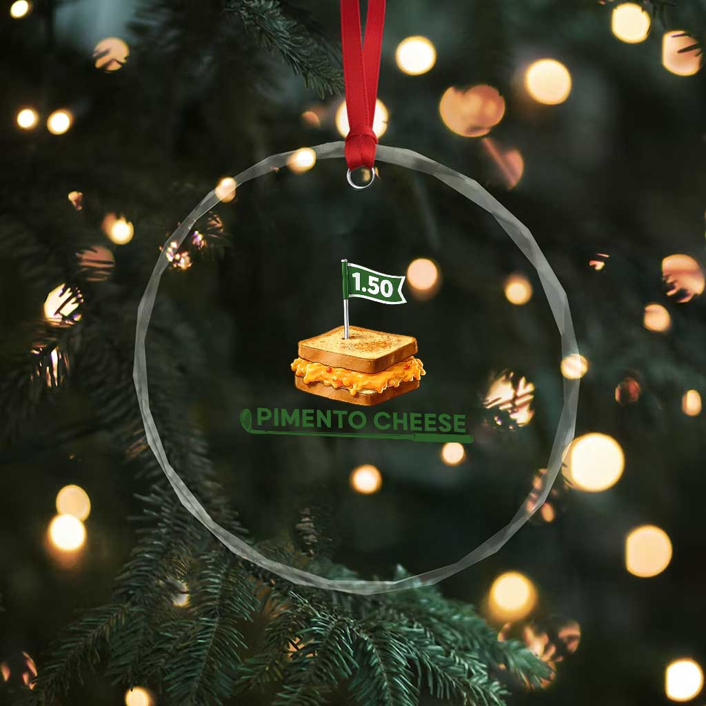 Legendary Pimento Cheese Sandwich Golf Snack Crystal Glass Ornament Funny Georgia Southern Golfing Traditions Fan Humor
