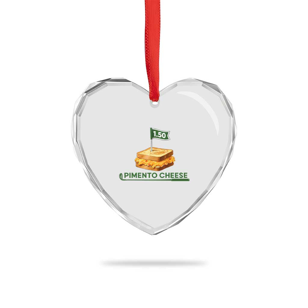 Legendary Pimento Cheese Sandwich Golf Snack Heart Crystal Glass Ornament Funny Georgia Southern Golfing Traditions Fan Humor
