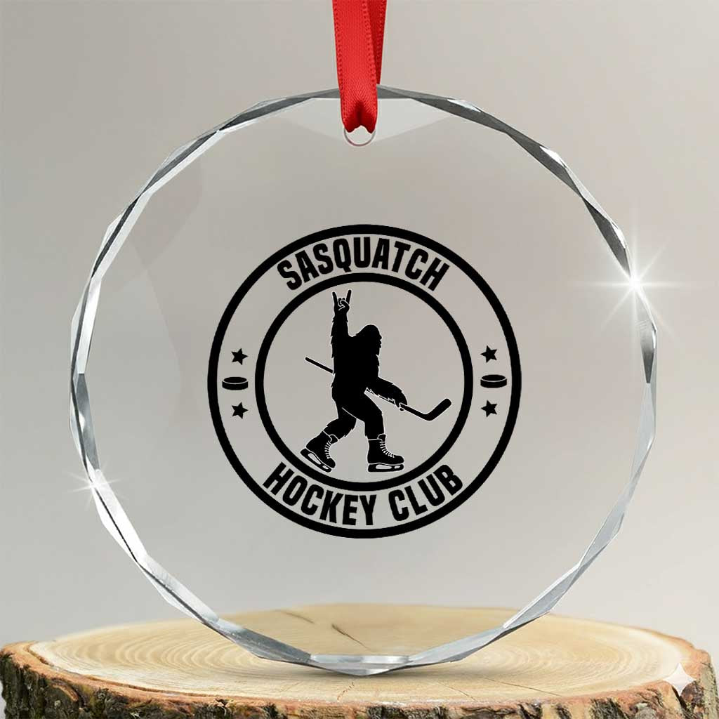 Legendary Sasquatch Hockey Club Crystal Glass Ornament Funny Ice Hockey Gift - Wonder Print Shop