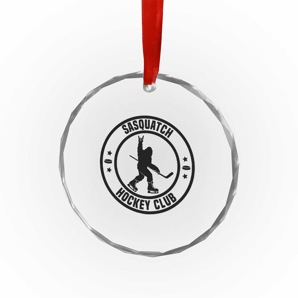 Legendary Sasquatch Hockey Club Crystal Glass Ornament Funny Ice Hockey Gift - Wonder Print Shop