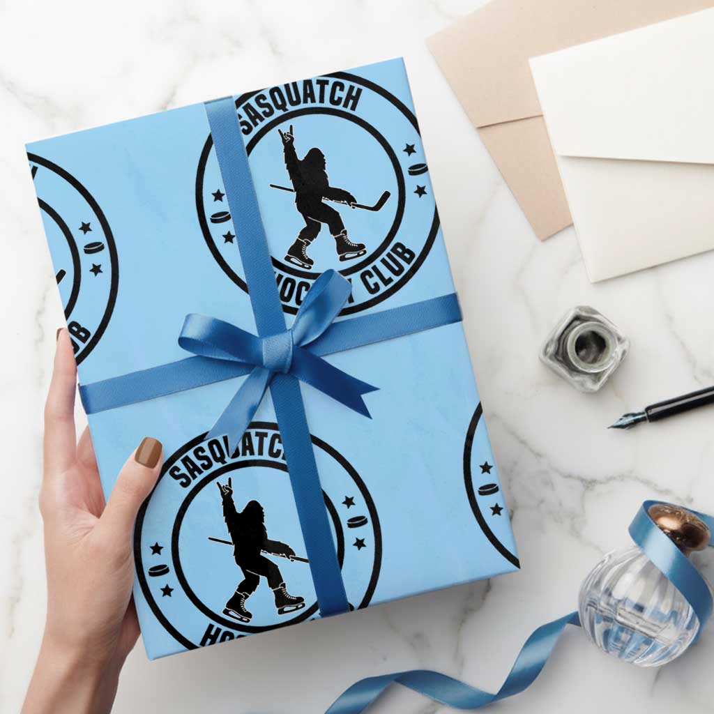 Legendary Sasquatch Hockey Club Wrapping Paper Roll Funny Ice Hockey Gift - Wonder Print Shop