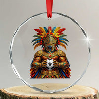 Legendary Tribal Soccer Warrior Crystal Glass Ornament Football Lover