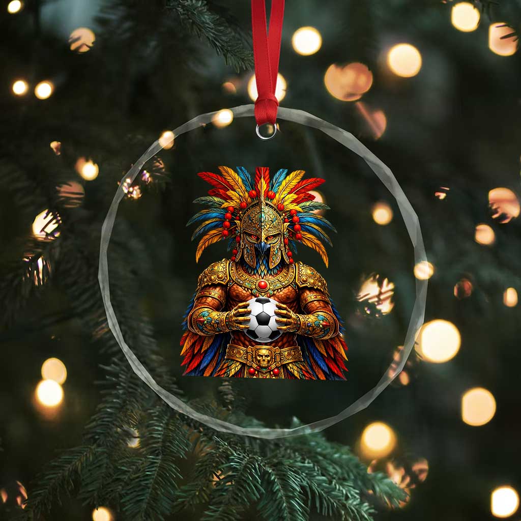 Legendary Tribal Soccer Warrior Crystal Glass Ornament Football Lover
