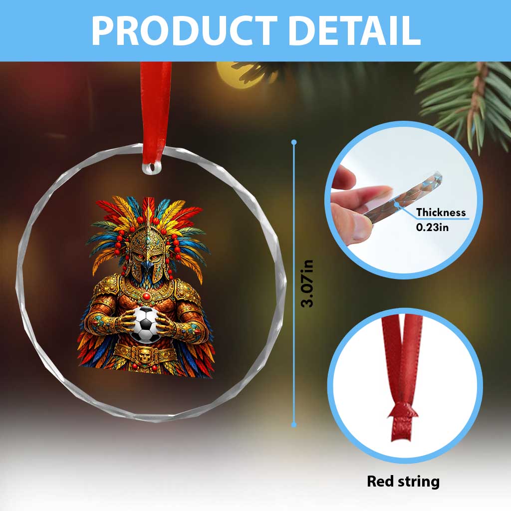Legendary Tribal Soccer Warrior Crystal Glass Ornament Football Lover