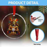 Legendary Tribal Soccer Warrior Crystal Glass Ornament Football Lover