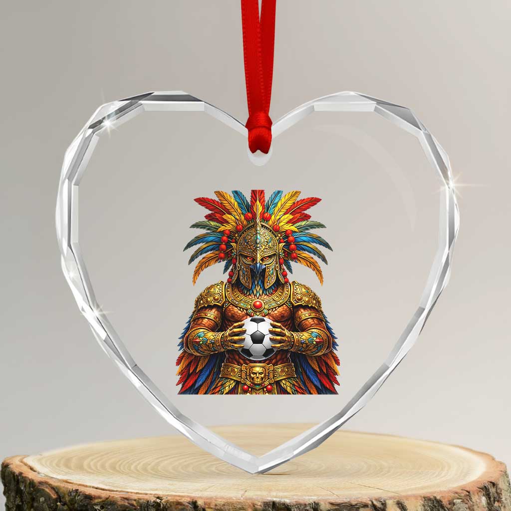 Legendary Tribal Soccer Warrior Heart Crystal Glass Ornament Football Lover