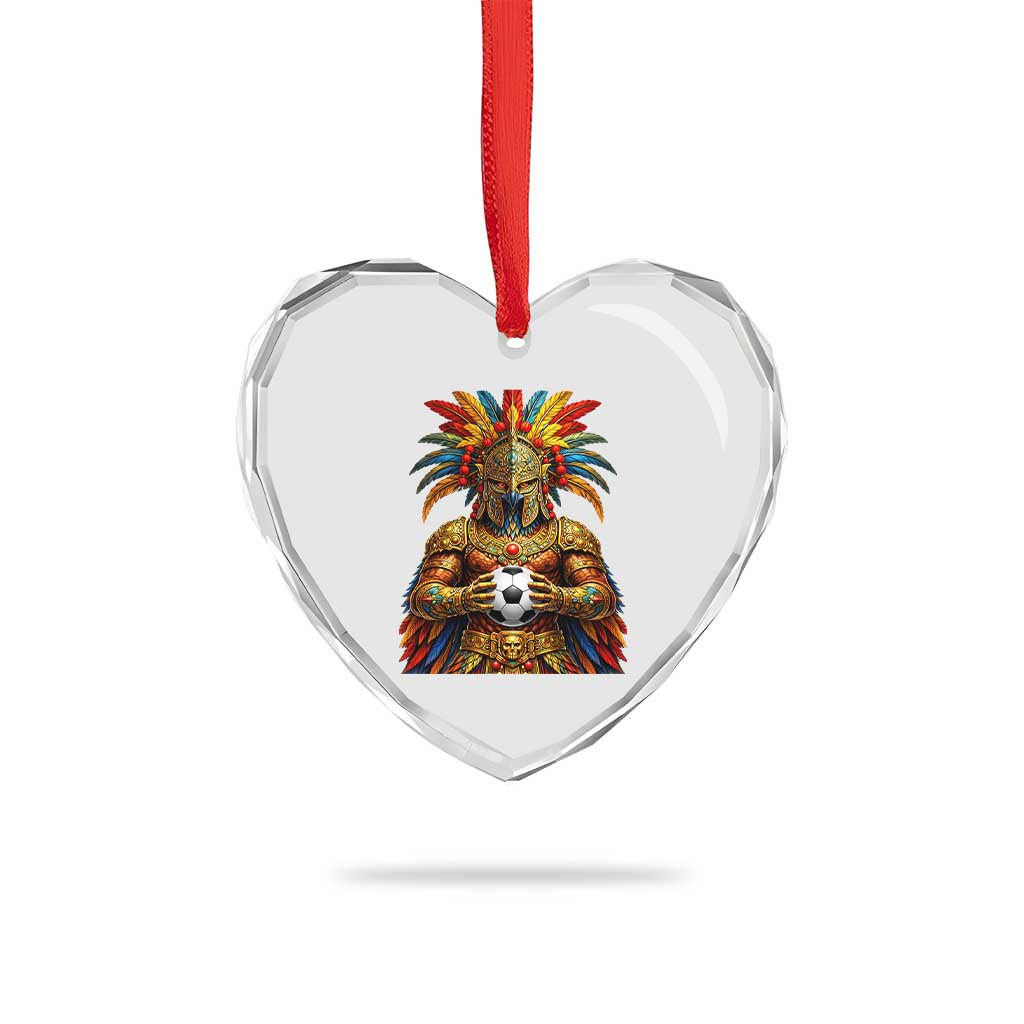 Legendary Tribal Soccer Warrior Heart Crystal Glass Ornament Football Lover