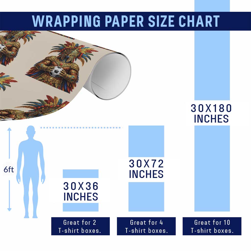 Legendary Tribal Soccer Warrior Wrapping Paper Roll Football Lover