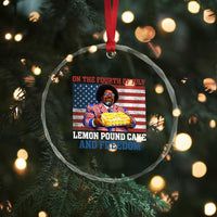 Lemon Pound Cake And Freedom Crystal Glass Ornament 4th of July Hip Hop Edgy Humor Rap Fan