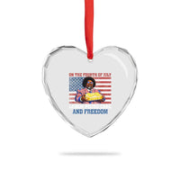 Lemon Pound Cake And Freedom Heart Crystal Glass Ornament 4th of July Hip Hop Edgy Humor Rap Fan